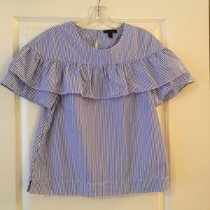 J. Crew striped ruffle top